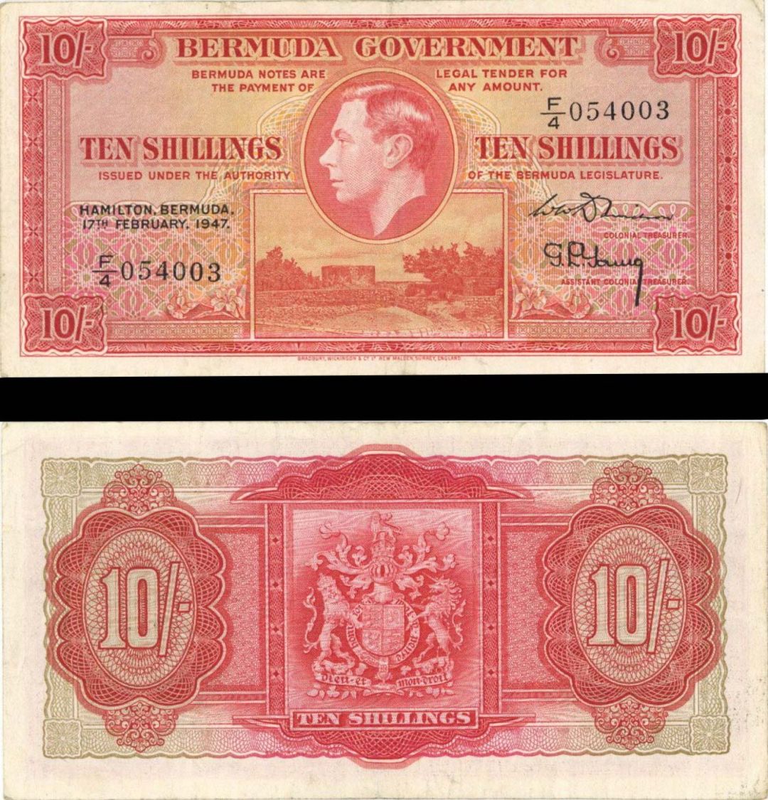 Bermuda - 10 Shillings - P-15 - 1947 dated - Foreign Paper Money