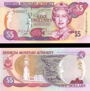 Bermuda - 5 Bermudian Dollars - P-51 - 2000 dated Foreign Paper Money - SOLD