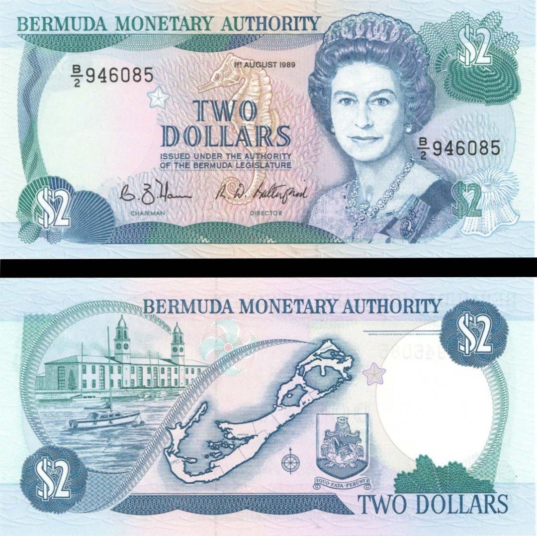 Bermuda - 2 Dollars - P-34b - 1989 dated - Foreign Paper Money