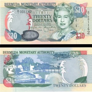 Bermuda - 20 Bermudian Dollars - P-53 - 2000 dated Foreign Paper Money - SOLD