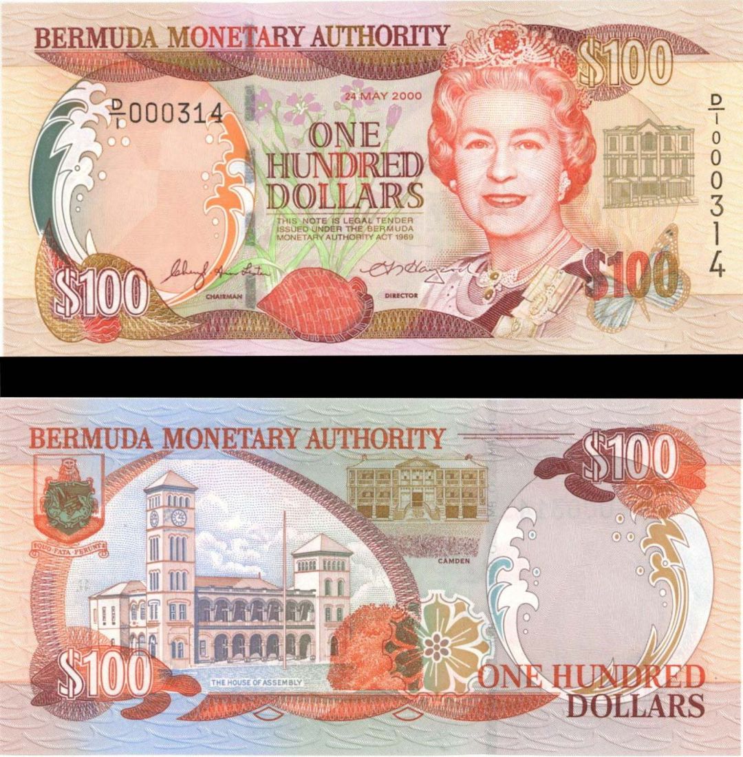 Bermuda - 100 Dollars - P-55 - 2000 dated Foreign Paper Money