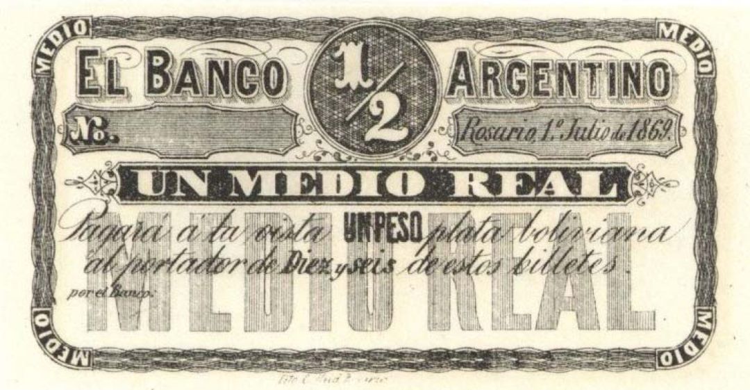 Argentina - 1/2 Real - P-S1517 - 1869 dated Foreign Paper Money