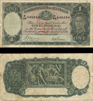 Australia - 1 Pound - P-26a - (1938) dated Foreign Paper Money