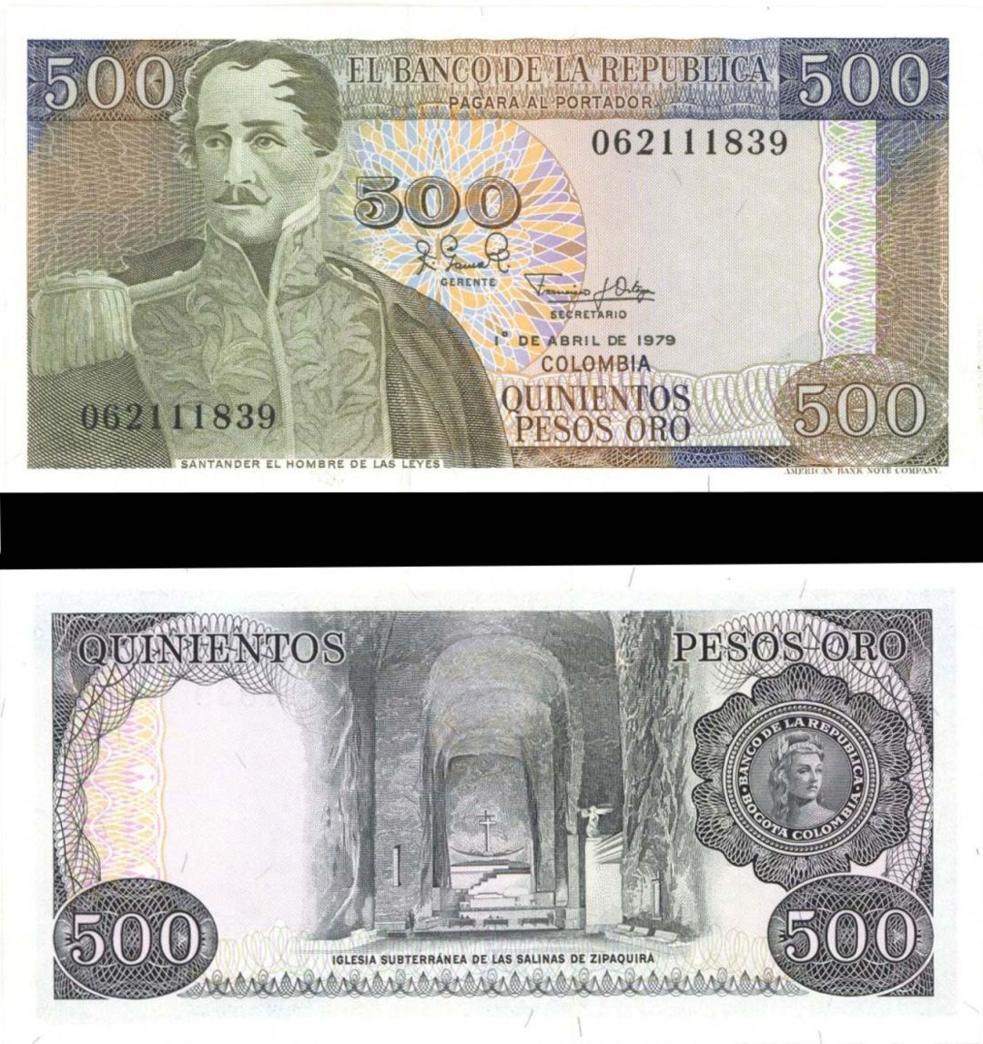 Colombia - 500 Pesos - P-420b - 1979 dated Foreign Paper Money