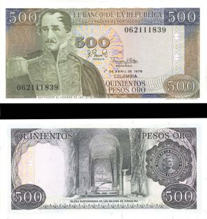 Colombia - 500 Pesos - P-420b - 1979 dated Foreign Paper Money