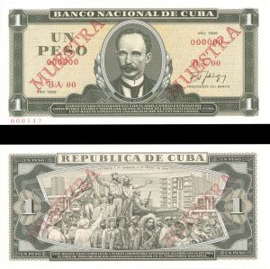 Cuba - 1 Peso Specimen - P-102d - 1988 dated Foreign Paper Money