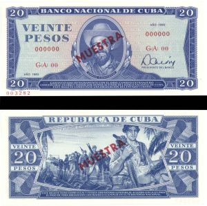 Cuba Specimen - 20 Pesos - P-105c - 1983 dated Foreign Paper Money