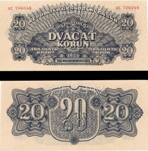 Czechoslovakia - 20 Korun - P-47s - 1944 dated Foreign Paper Money