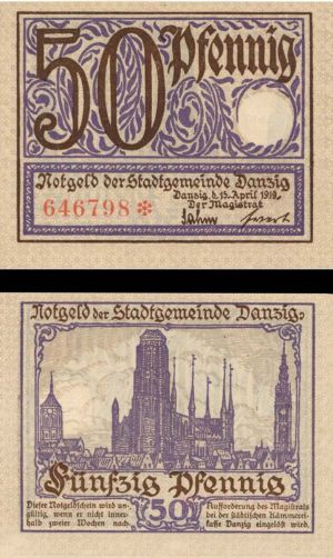 Danzig - 50 Pfennig - P-11 - 1919 dated Foreign Paper Money