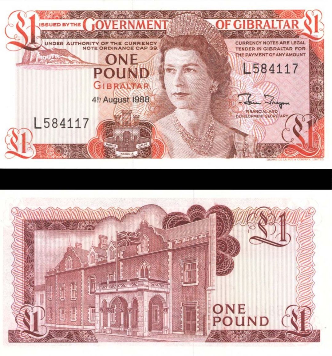 Gibraltar - 1 Pound - P-20e -  1988 dated Foreign Paper Money