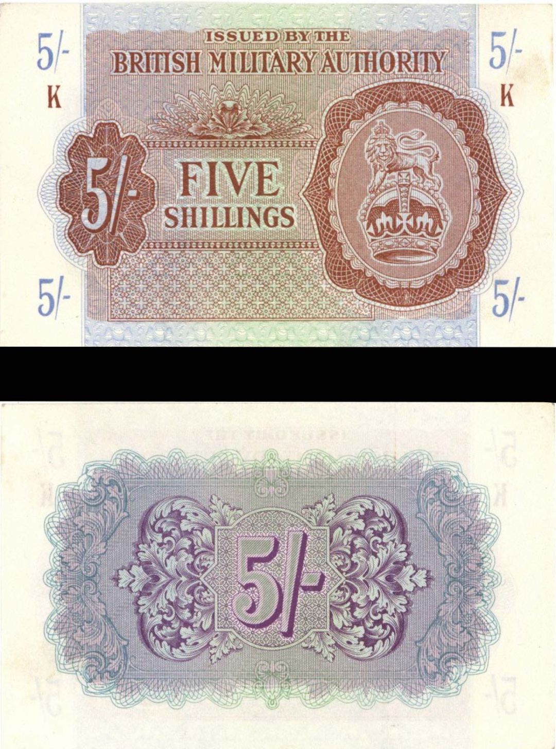 Great Britain - 5 Shillings - P-M4 - (1943) dated Foreign Paper Money