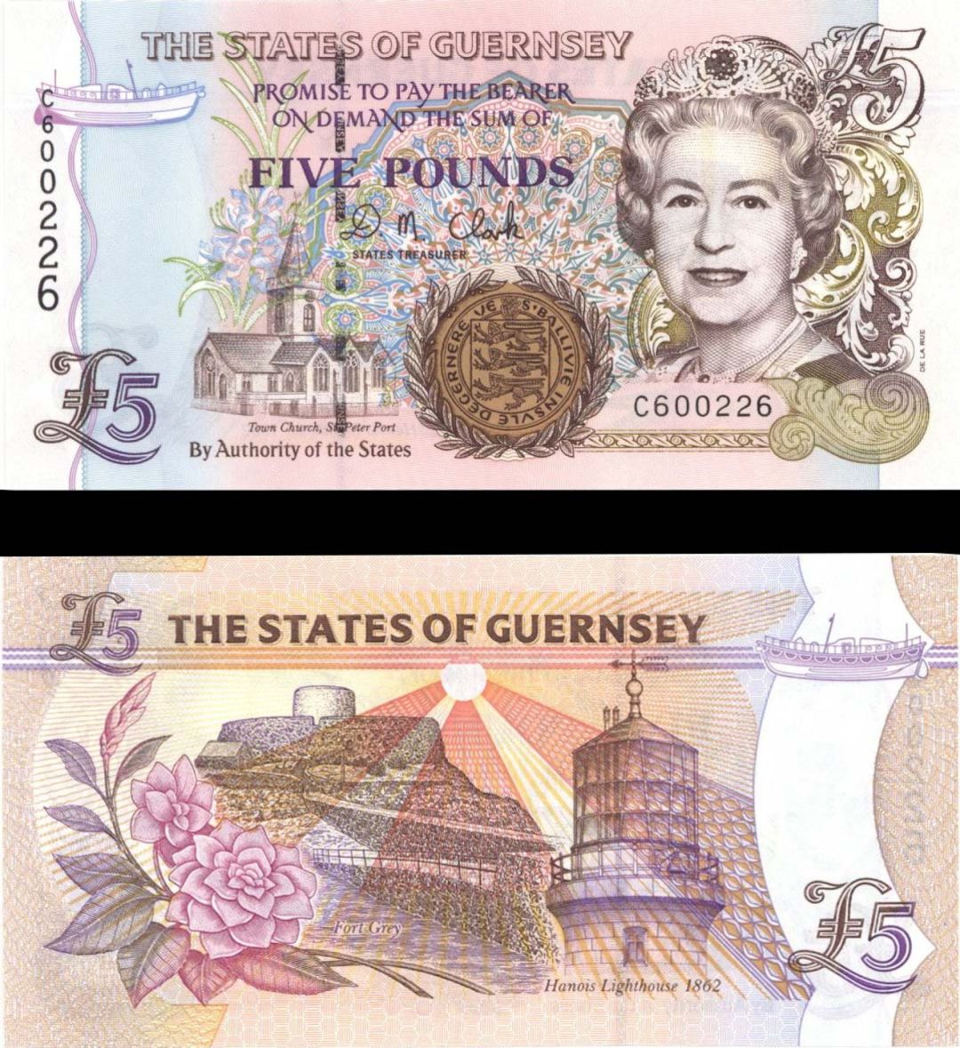 Guernsey - 5 Pounds - P-56b - (1996) dated Foreign Paper Money