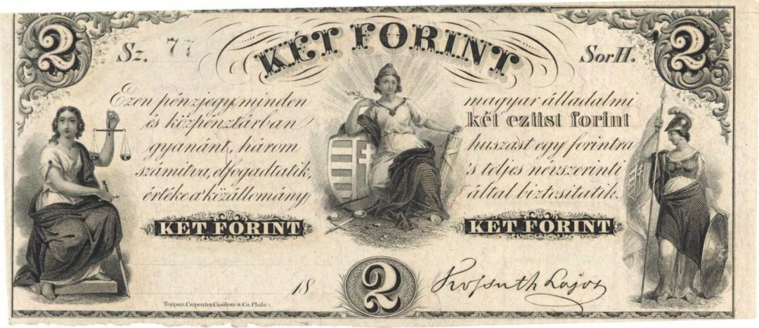 Hungary - Ket Forint - Patriot - (1850's) dated Foreign Paper Money