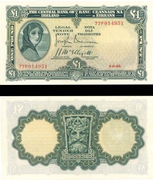 Ireland - 1 Pound - P-57b1 - 1946 dated Foreign Paper Money