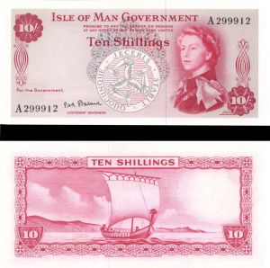 Isle of Man - 10 Shillings - P-24b - 1961 dated Foreign Paper Money