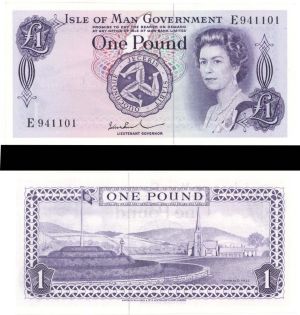 Isle of Man - 1 Pound - P-29c - 1972 dated Foreign Paper Money