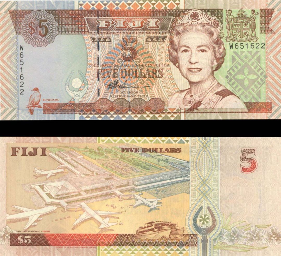 Fiji - 5 Dollars - P-105 - (2002) dated Foreign Paper Money