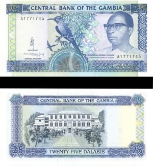 Gambia - 25 Dalasis - P-14a - (1991-95) dated Foreign Paper Money