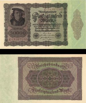 Germany - 50,000 Marks - P-80 - 1922 dated Foreign Paper Money