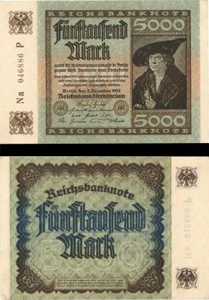 Germany - 5,000 Marks - P-81 - 1922 dated Foreign Paper Money