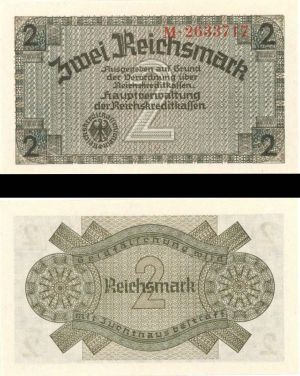 Germany - 2 German Reichsmark - P-R137a - ND(1940/45) dated Foreign Paper Money