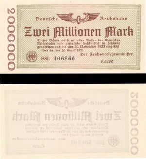 Germany - 2,000,000 Mark - P-S1012c - 1923 dated Foreign Paper Money