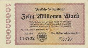 Germany - 10 Millionen German Mark - P-S1014 - 1923 dated Foreign Paper Money