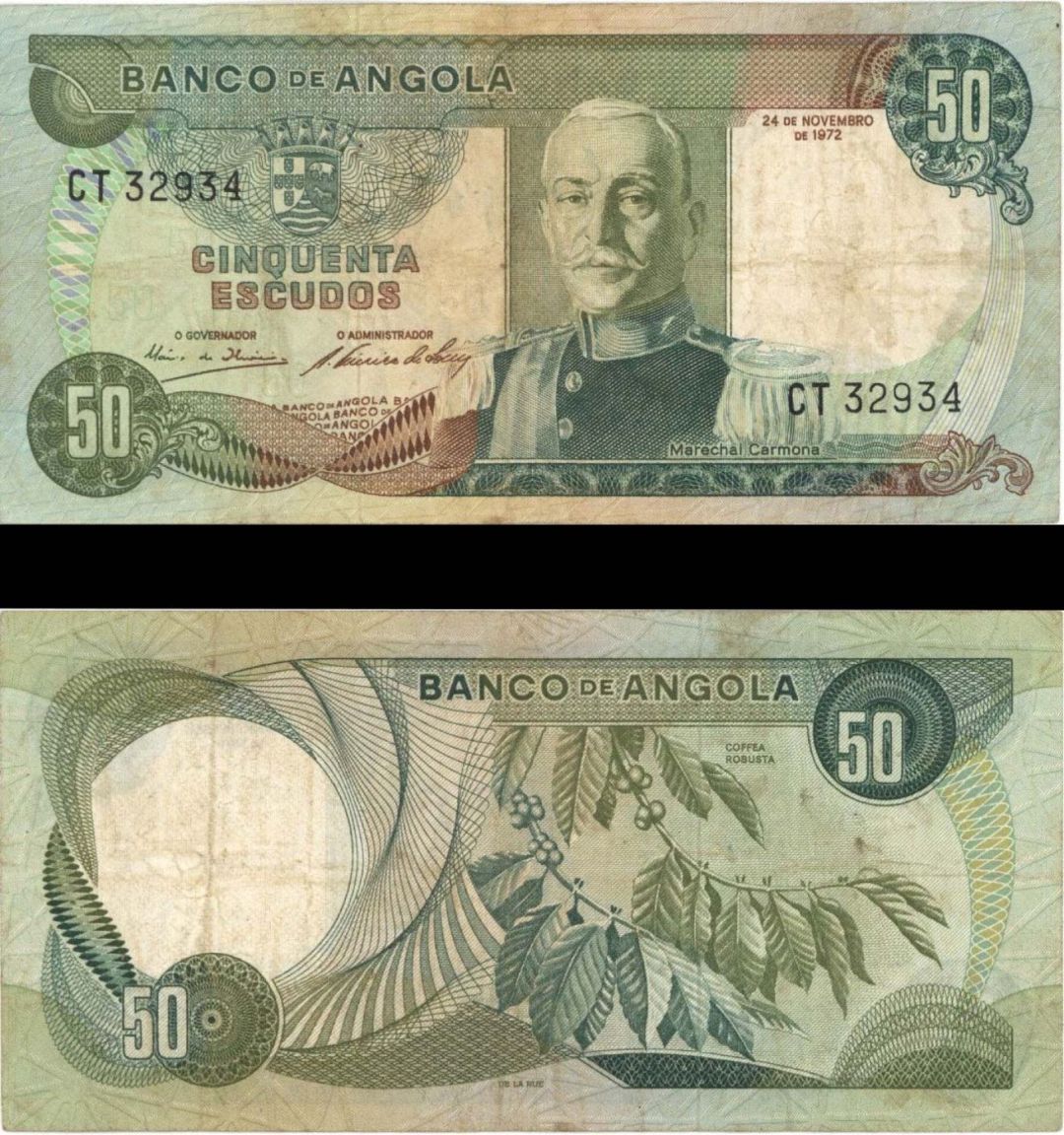 Angola - 50 Escudos - P-100 - 1972 dated Foreign Paper Money