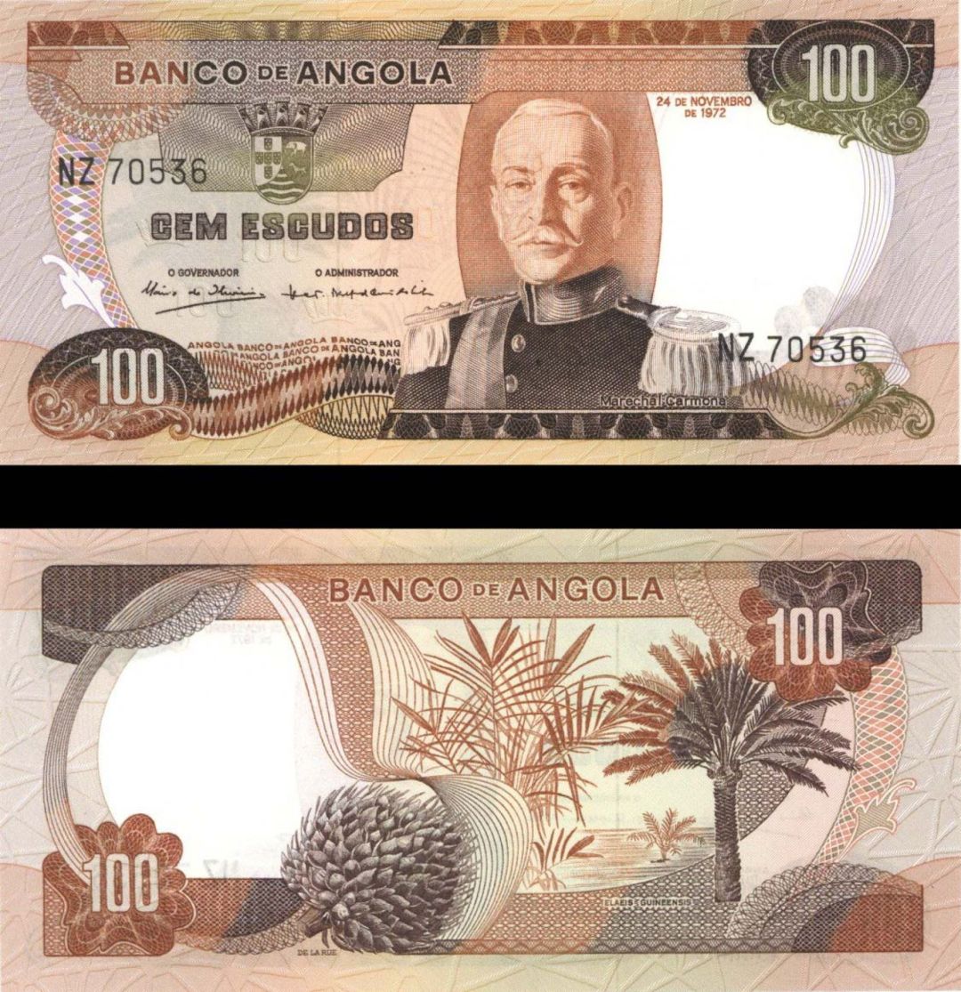 Angola - 100 Escudos - P-101 - 1972 dated Foreign Paper Money