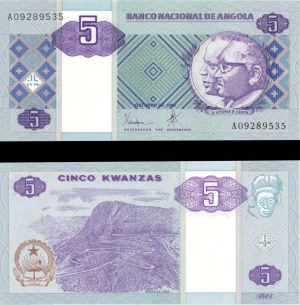 Angola - 5 Kwanzas - P-144 - 1999 dated Foreign Paper Money