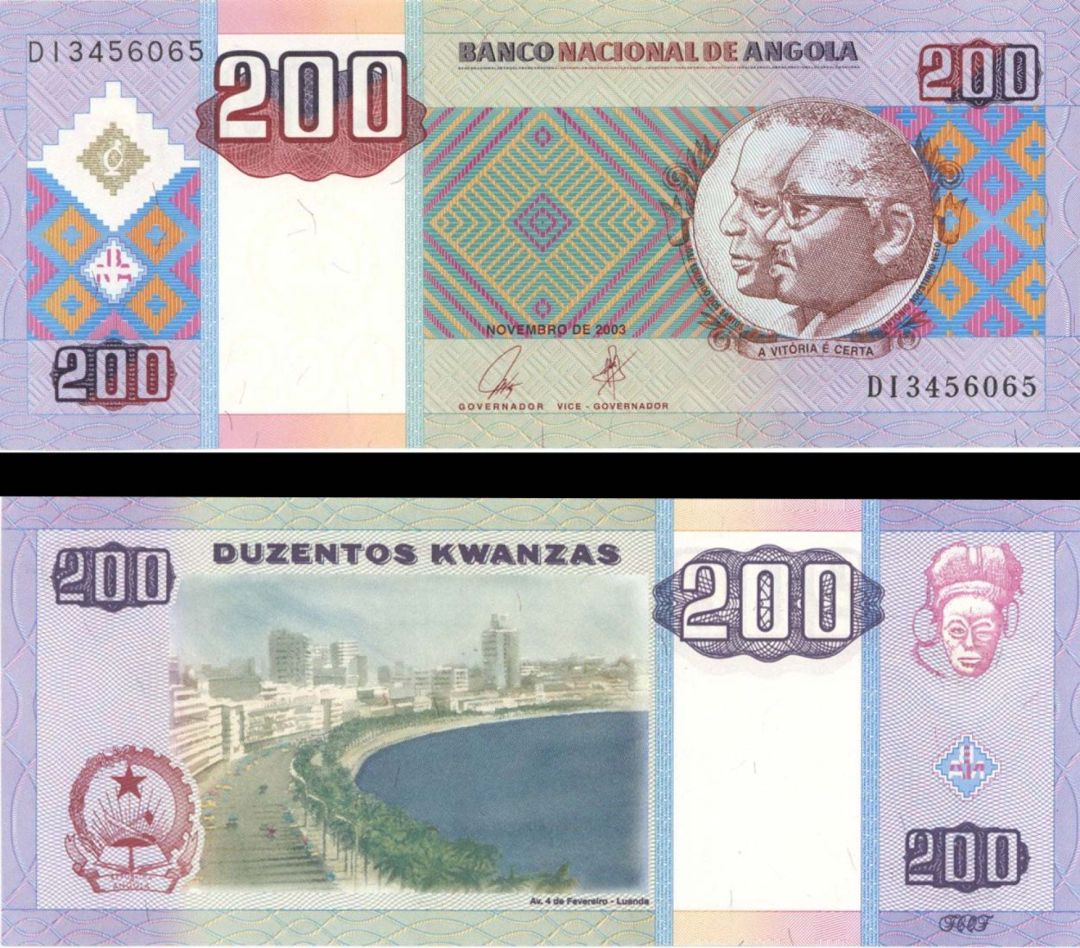 Angola - 200 Kwanzas - P-148 - 2003 dated Foreign Paper Money