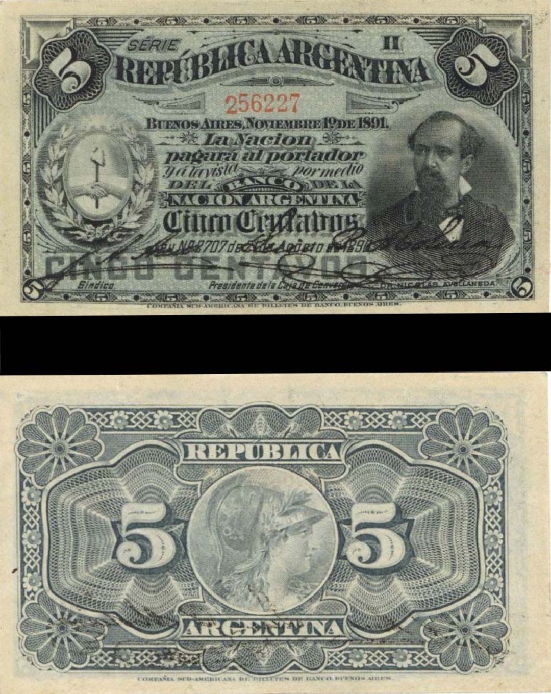 Argentina - 5 Centavos - P-209 - 1891 dated Foreign Paper Money