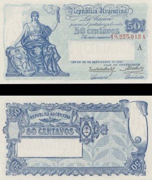 Argentina - 50 Centavos - P-256 - Foreign Paper Money