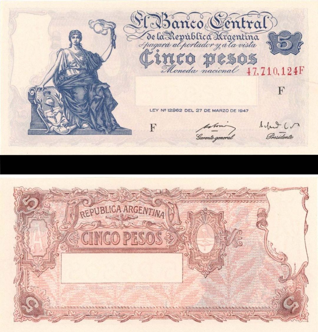 Argentina - 5 Pesos - P-258 -  Foreign Paper Money