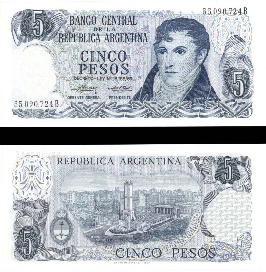 Argentina - 5 Pesos - P-294 -  Foreign Paper Money