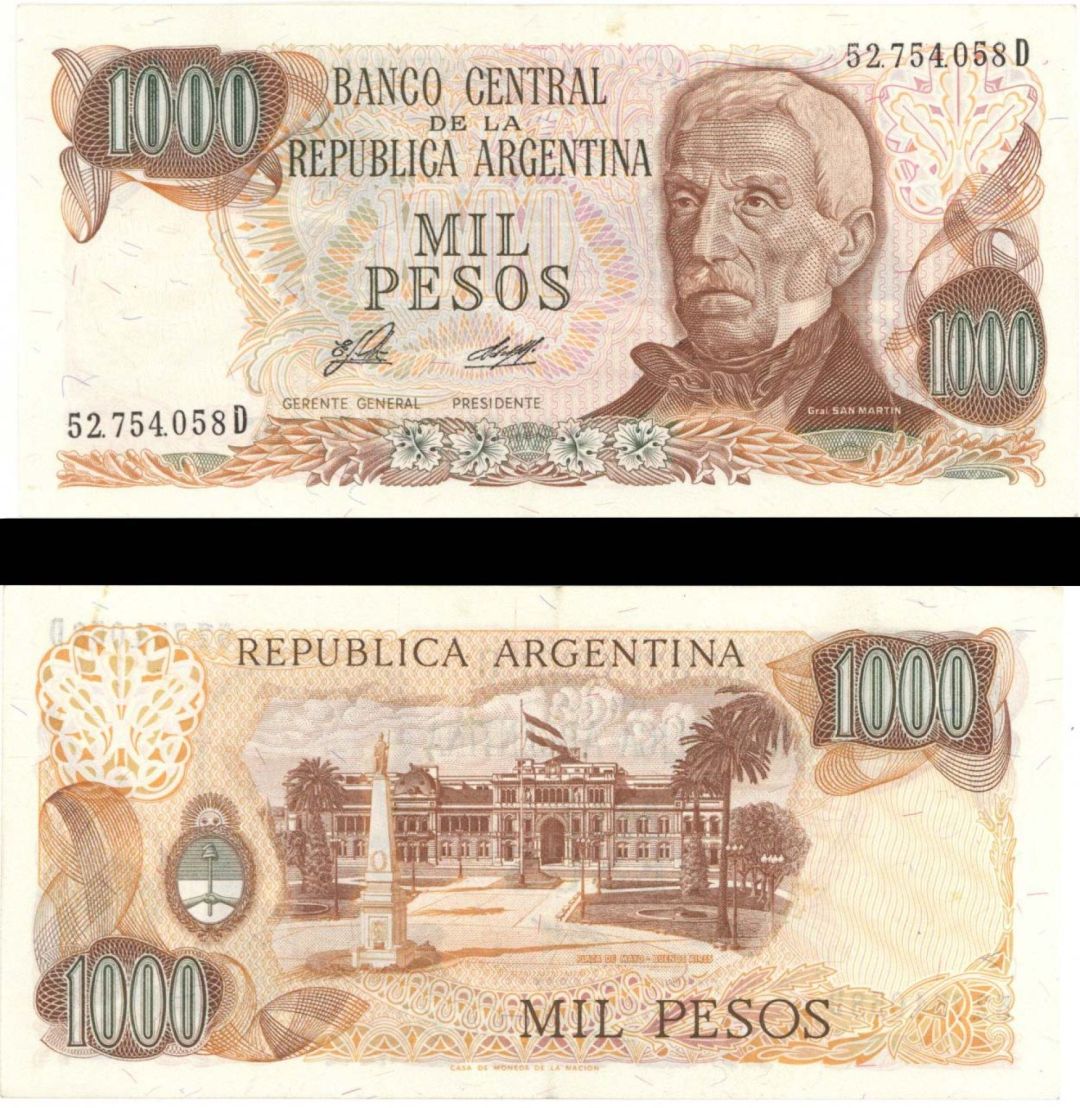 Argentina - 1,000 Pesos - P-304a -  Foreign Paper Money