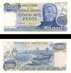 Argentina - 5,000 Pesos - P-305a -  Foreign Paper Money