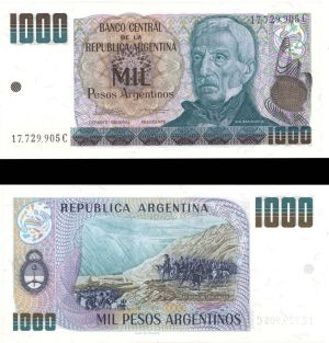 Argentina - 1,000 Pesos Argentinos - P-317b -  Foreign Paper Money