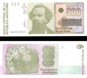 Argentina - 500 Australes - P-328b -  Foreign Paper Money