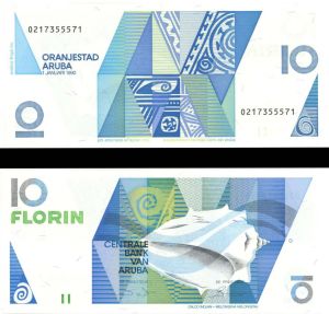 Aruba - 10 Florins - P-7 -  1990 dated Foreign Paper Money