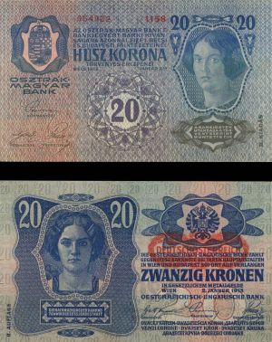 Austria - 20 Kronen - P-(14)53 -  1913 dated Foreign Paper Money