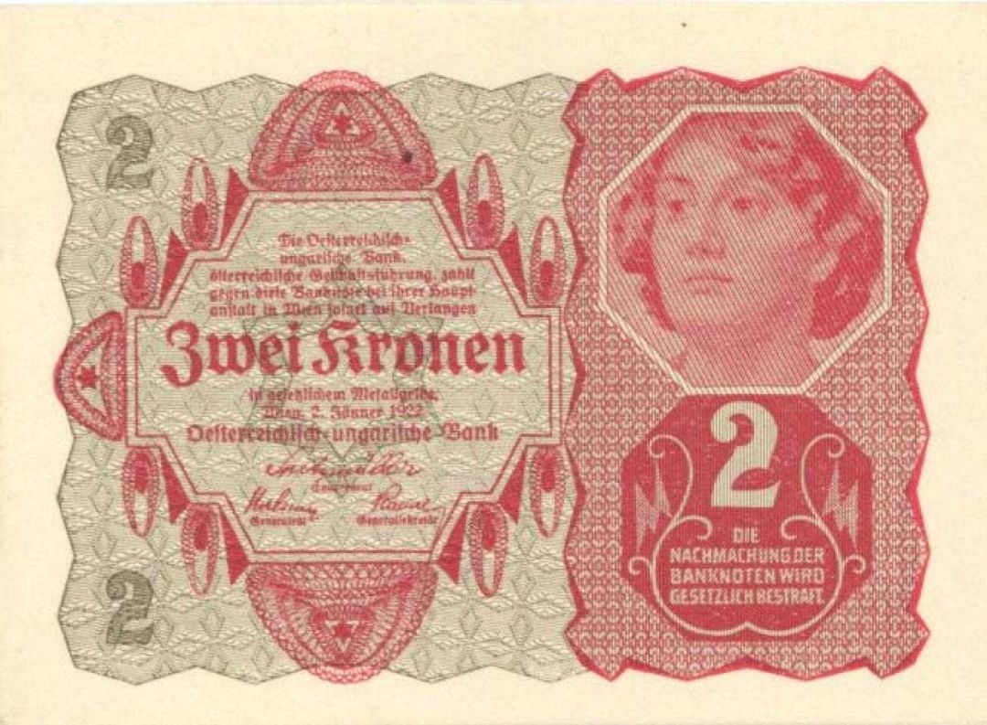 Austria - 2 Kronen - P-74 -  1922 dated Foreign Paper Money