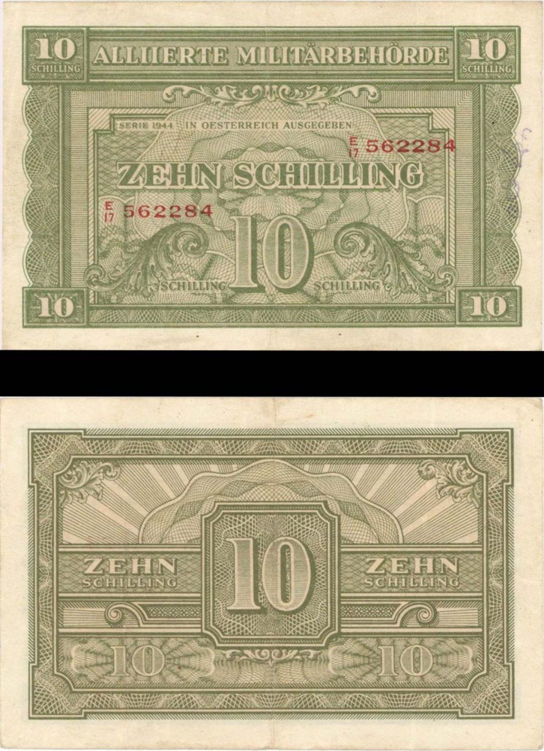 Austria - 10 Schilling - P-106 - 1944 dated Foreign Paper Money