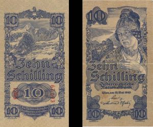 Austria - 10 Schilling - P-115 - 1945 dated Foreign Paper Money