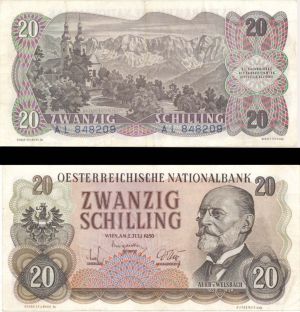 Austria - 20 Schilling - P-136a - 1956 dated Foreign Paper Money