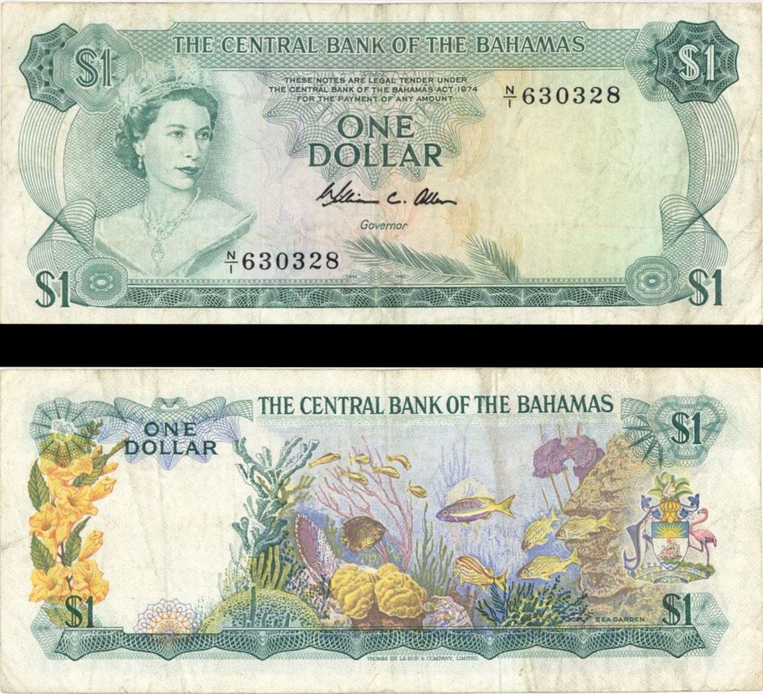 Bahamas - 1 Dollar - P-35b - 1974 dated Foreign Paper Money