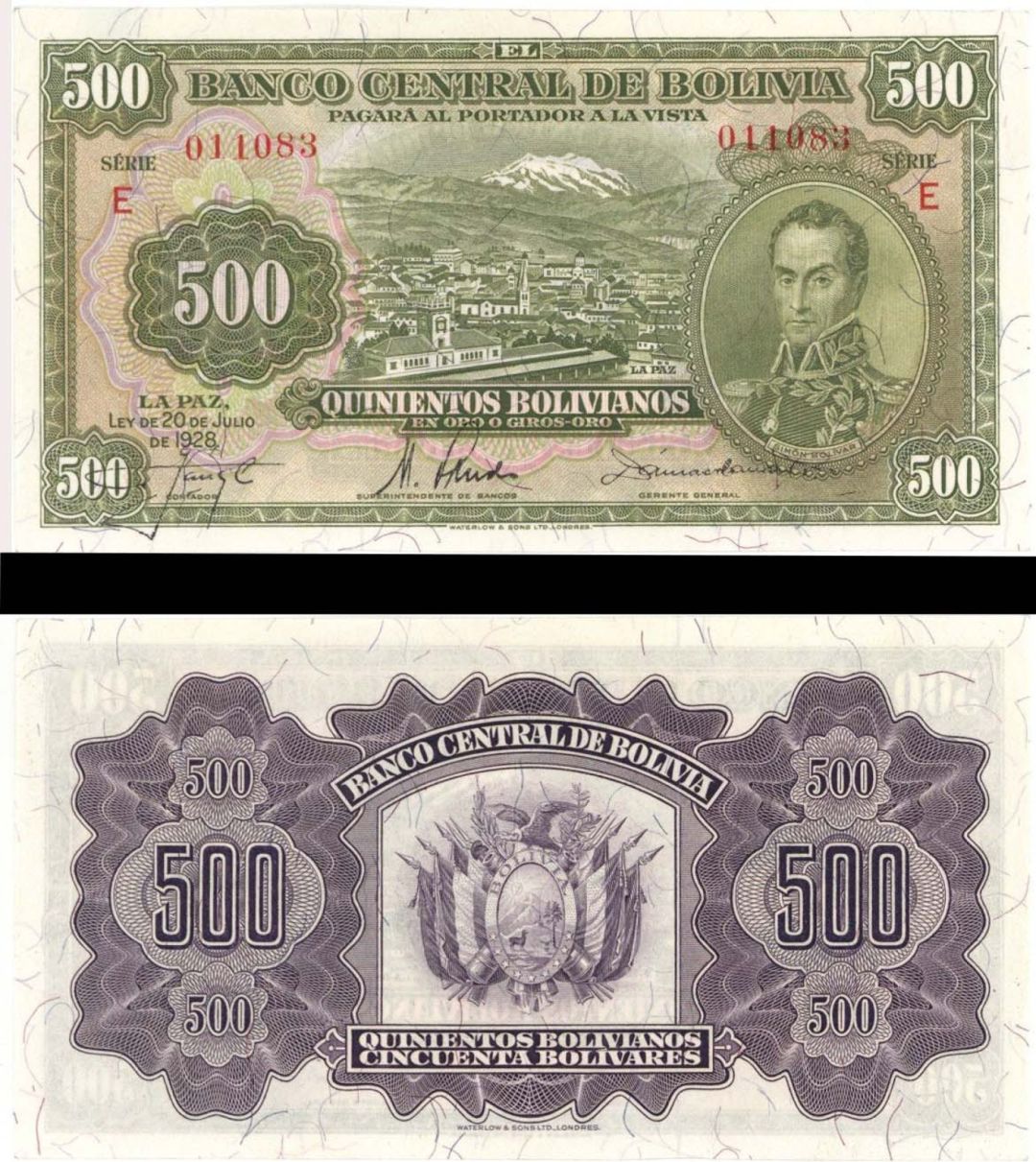 Bolivia - 500 Bolivianos - P-134 - 1928 dated Foreign Paper Money