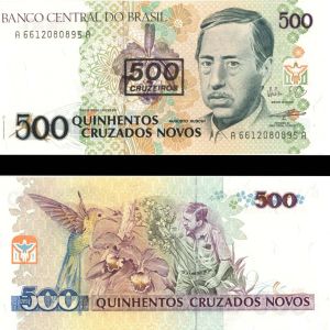 Brazil - 500 Cruzeiros on 500 Cruzados Novos - P-226b - 1990 dated Foreign Paper Money