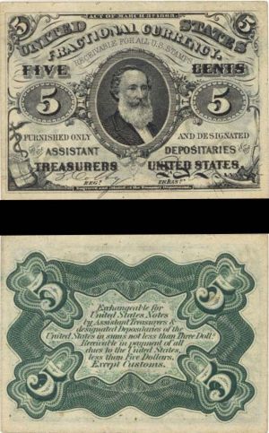 Fractional Currency - FR-1238, 5 cents - 1863 dated Fractional Currency