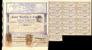 Canal Maritime de Corinthe - Stock Certificate